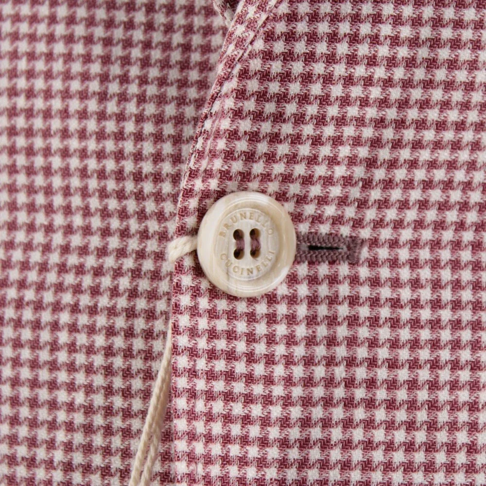 Brunello Cucinelli NWT Wool Blend Sport Coat Size 50 (40 US) In Burgundy & White